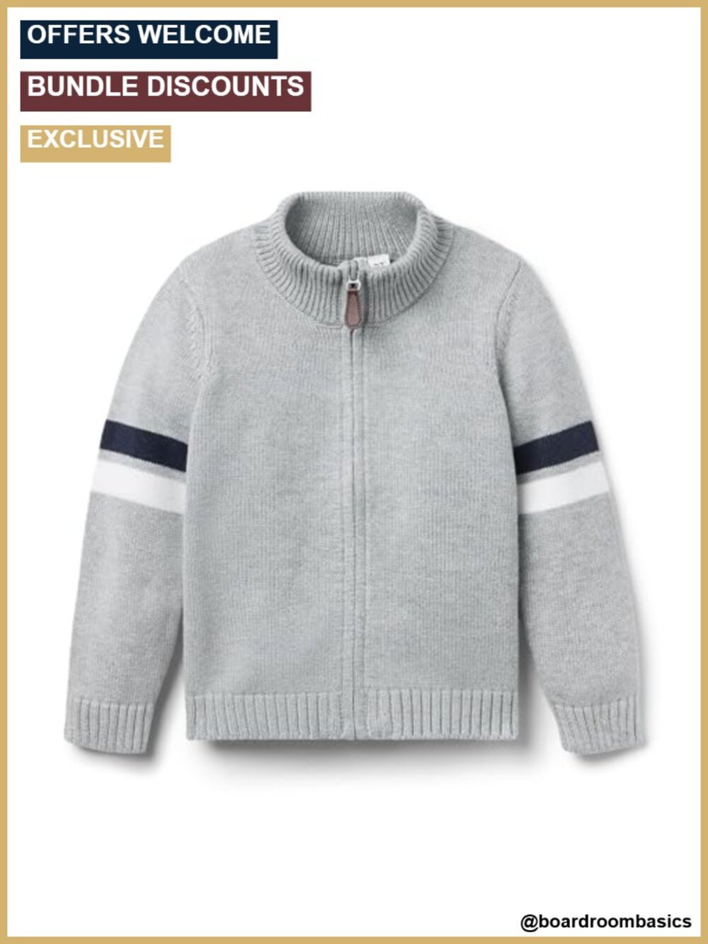 Boys Long Sleeve Zip Sweater Jacket